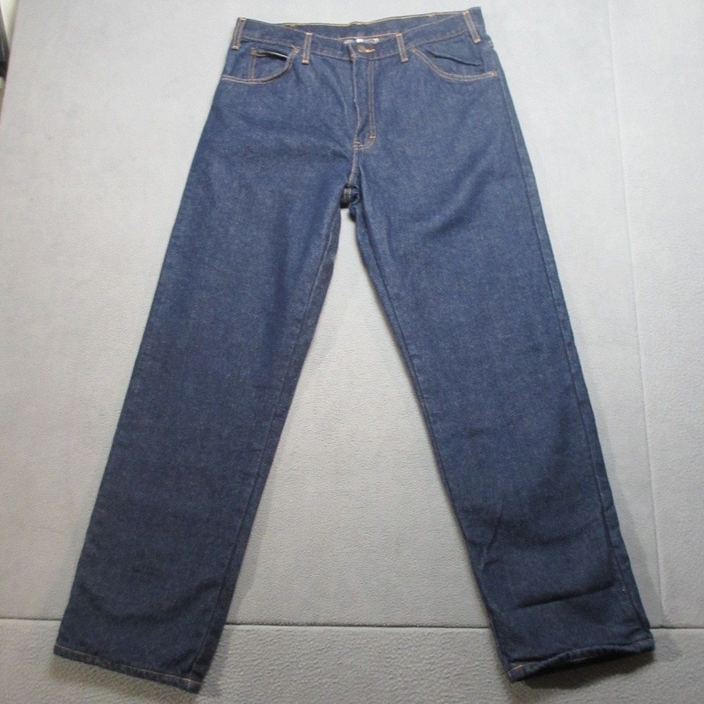 Dickies Jeans Men 34X32 Blue Denim Relaxed Fit Straight Leg Dark Wash Workwear